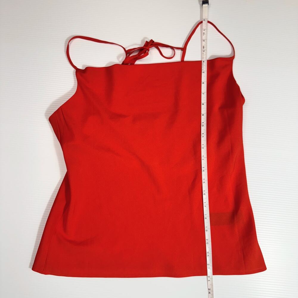 Cowl Neck Camisole Red Satin Slip Tank Women's 8 Y2K Summer Party Date Night - Picture 9 of 16
